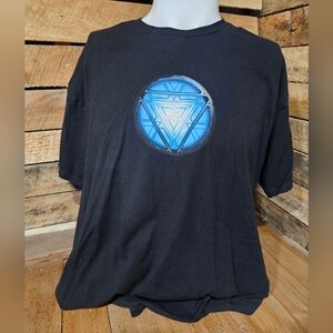 Mens Black Marvel Iron Man Cosplay T‎ Shirt Size 2XL